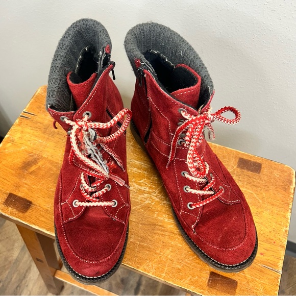 Bos. & Co. Colony Red Suede Cuff Boots Lace Up Womens 41 10 Hiking Outdoor Gorp - Picture 14 of 14